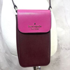Kate Spade Saffiano Leather Crossbody Pink bag Staci Flap Phone Retro Chic Art